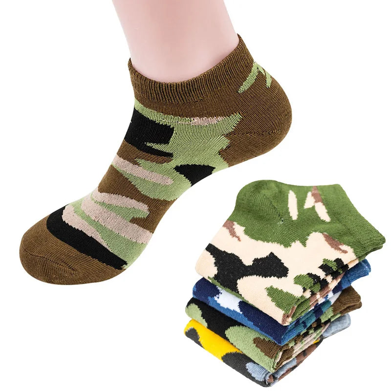 4 Pairs Camouflage Ankle Socks