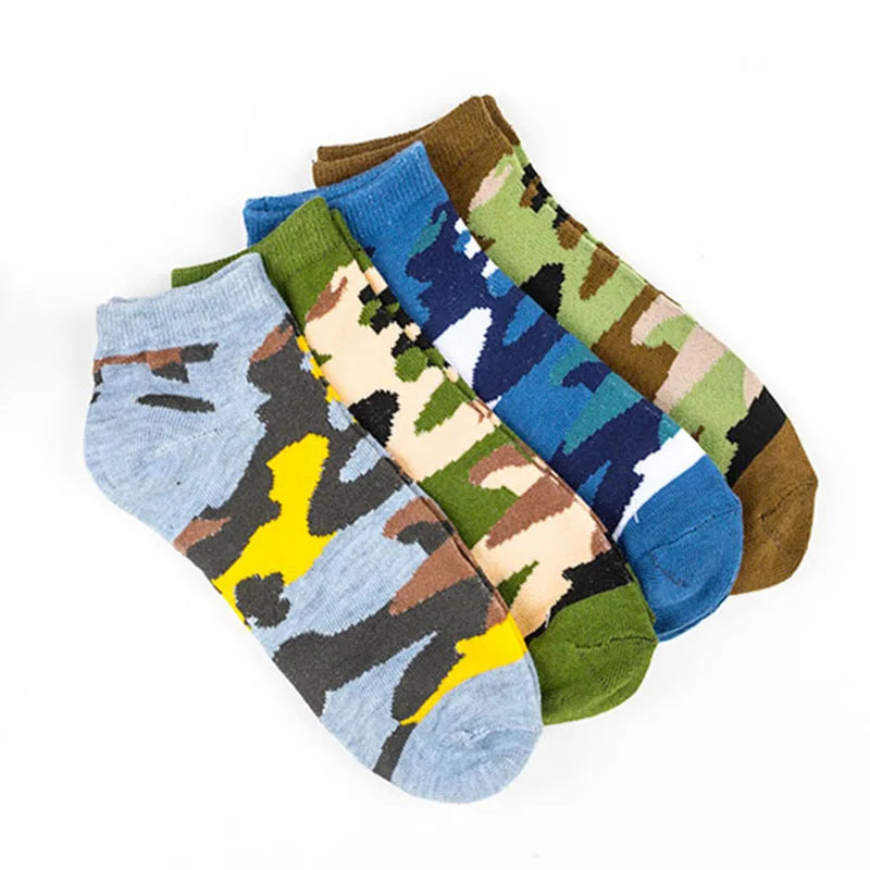 4 Pairs Camouflage Ankle Socks