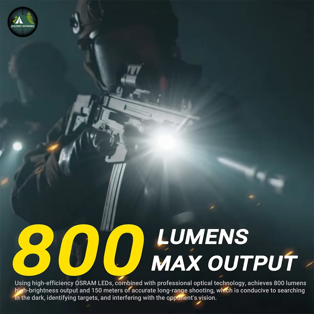 800 Lumens Laser Flashlight Combo