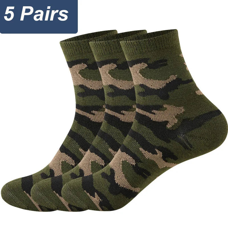 5 Pairs Camouflage Army Cotton Socks