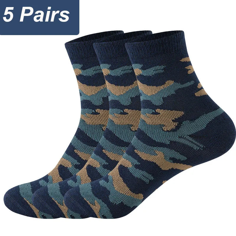 5 Pairs Camouflage Army Cotton Socks