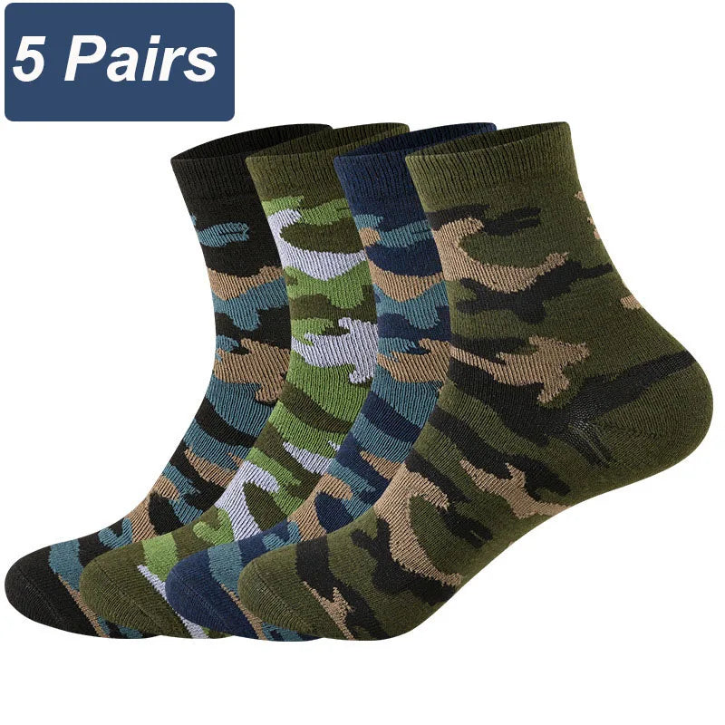 5 Pairs Camouflage Army Cotton Socks