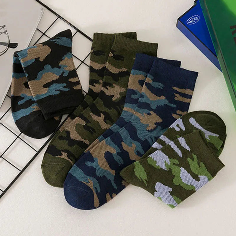 5 Pairs Camouflage Army Cotton Socks