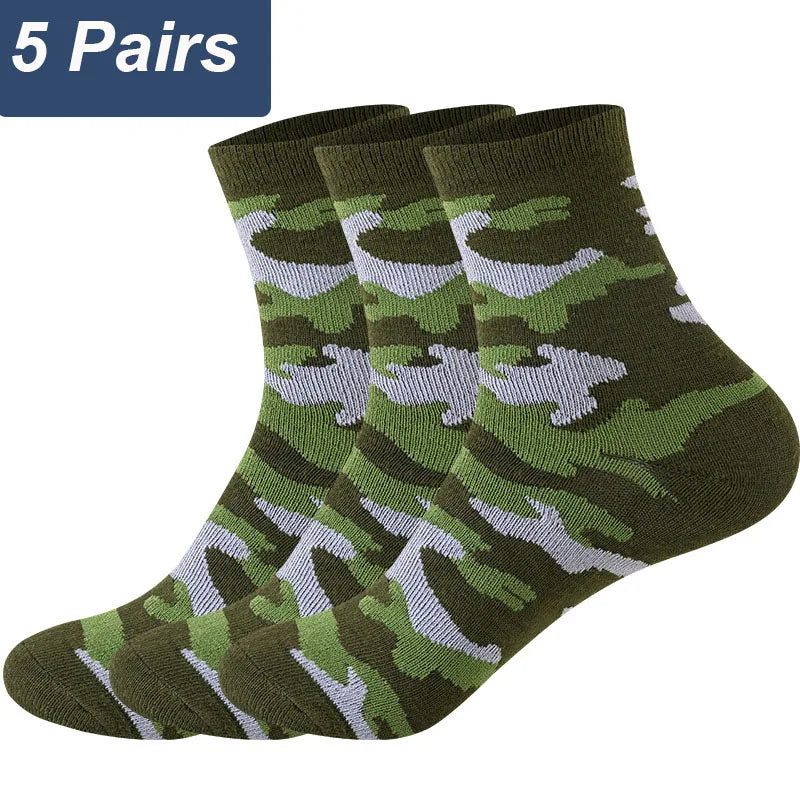 5 Pairs Camouflage Army Cotton Socks