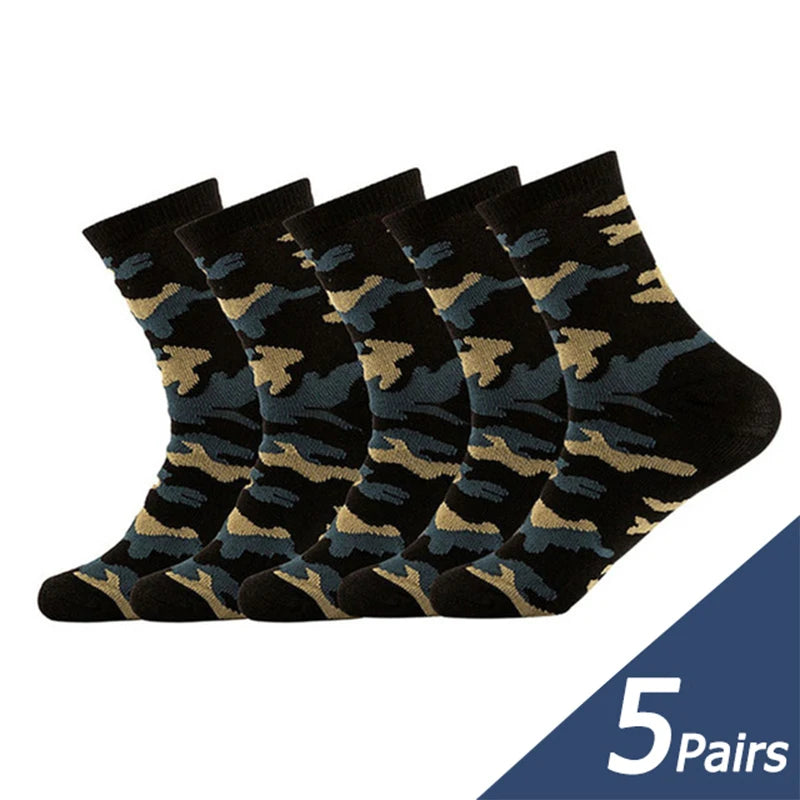 5 Pairs Camouflage Cotton Socks