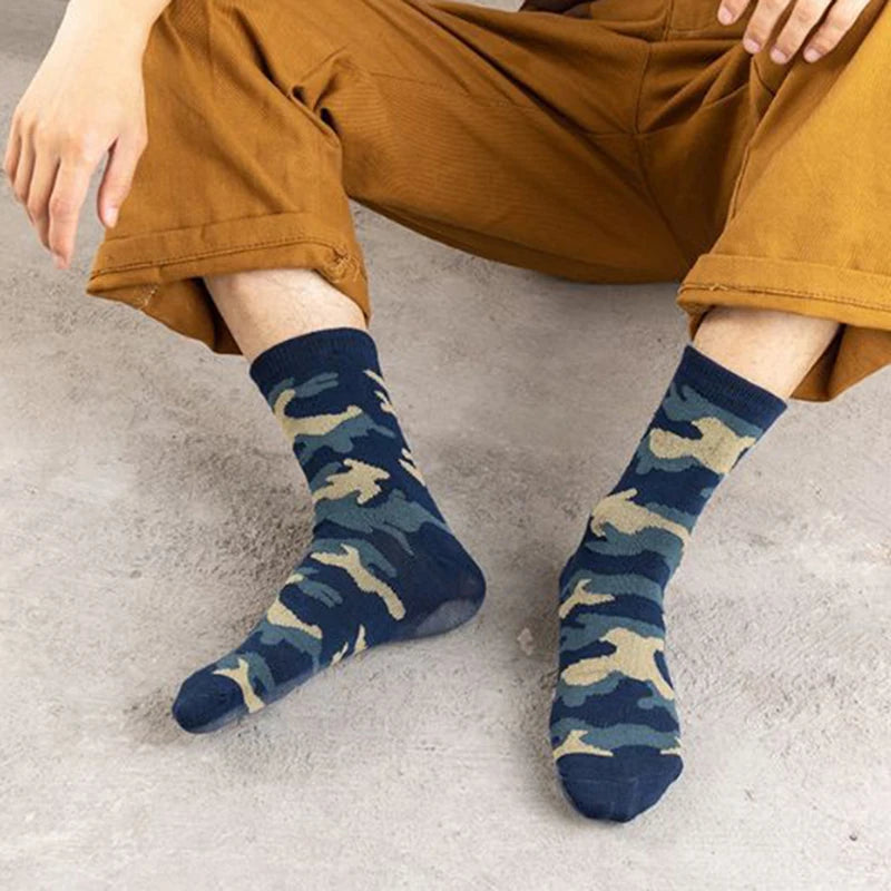 5 Pairs Camouflage Cotton Socks