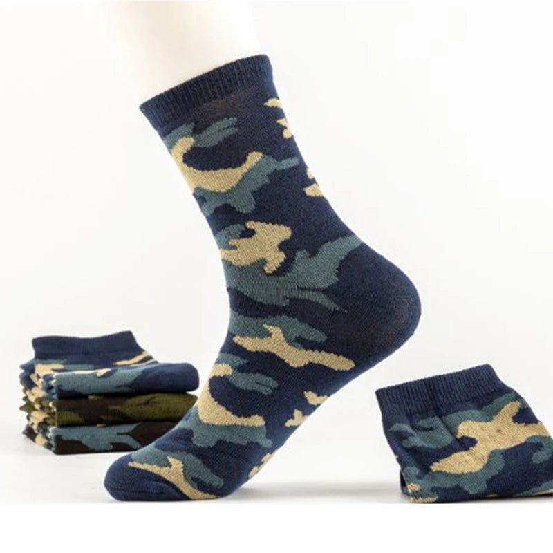 5 Pairs Camouflage Cotton Socks