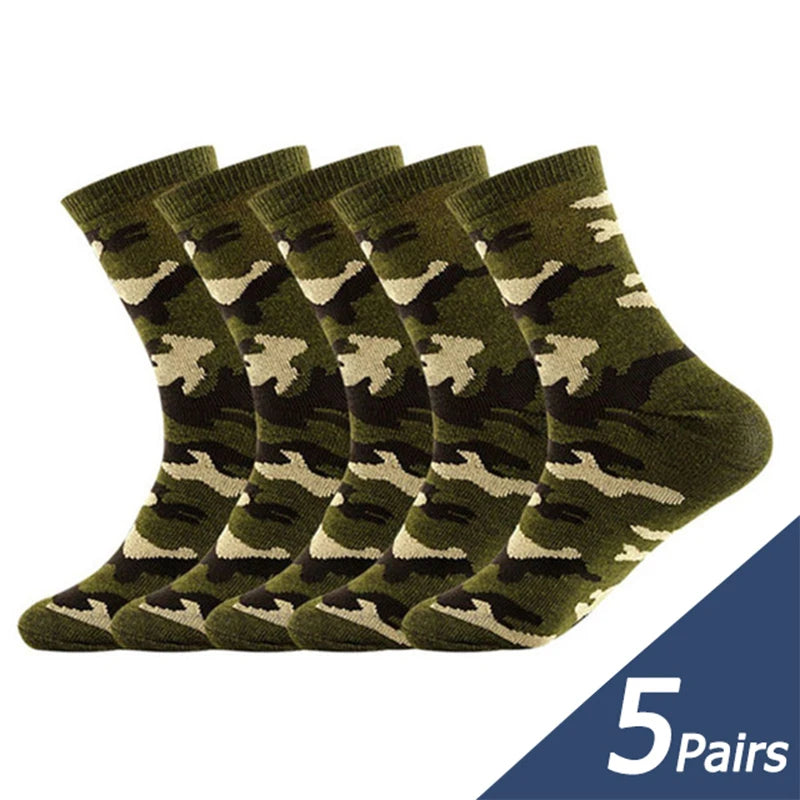 5 Pairs Camouflage Cotton Socks