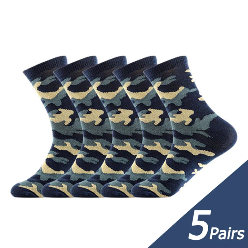 5 Pairs Camouflage Cotton Socks