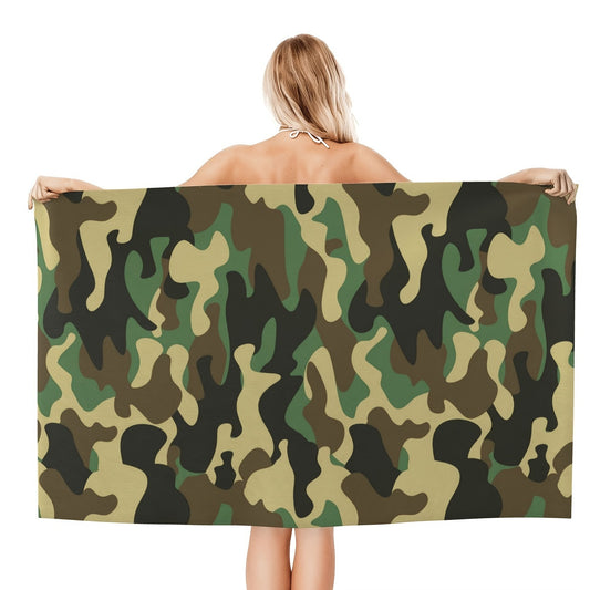 Camouflage Printed Polyester Large Towel