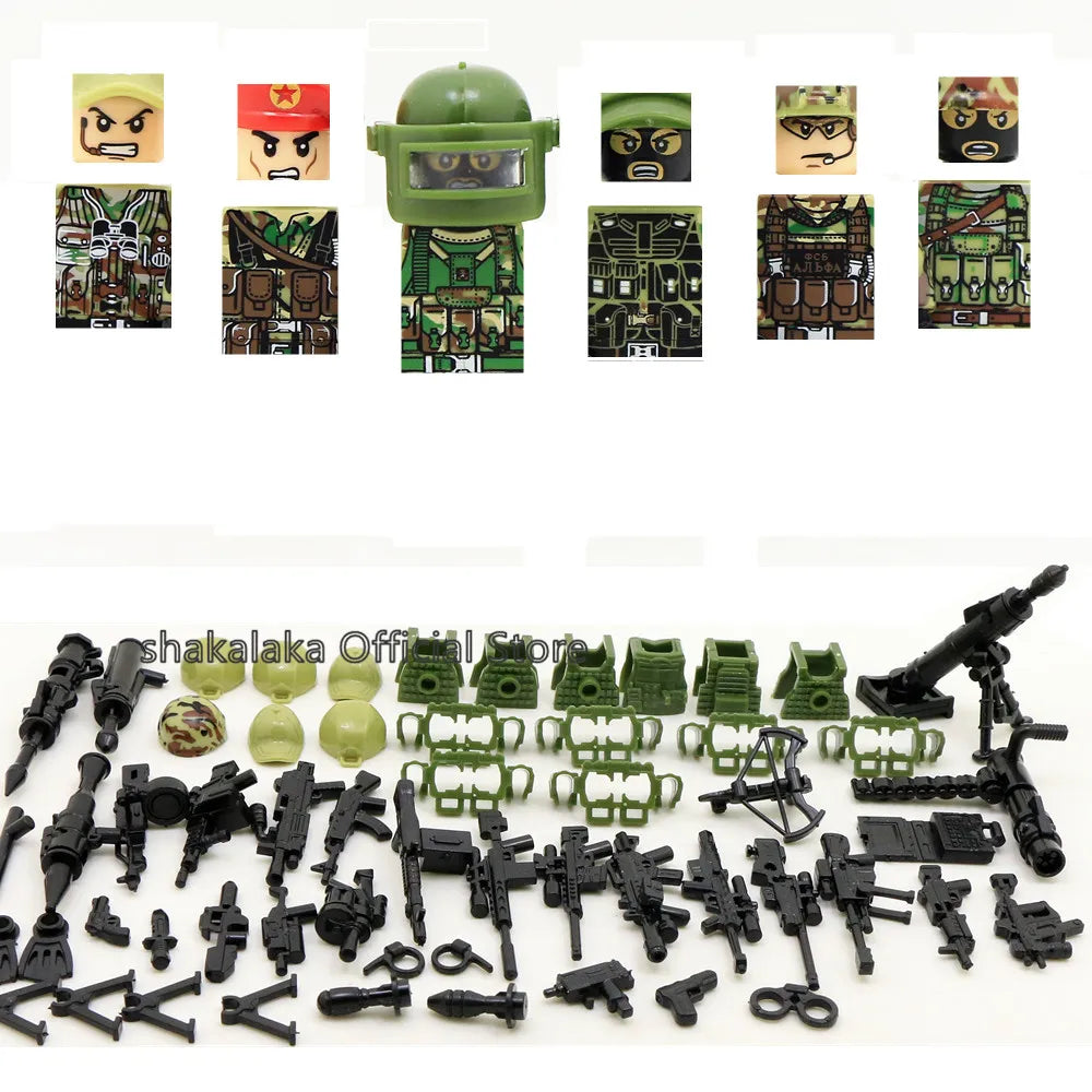 6pcs Army Special Forces Soldier Figure Toys