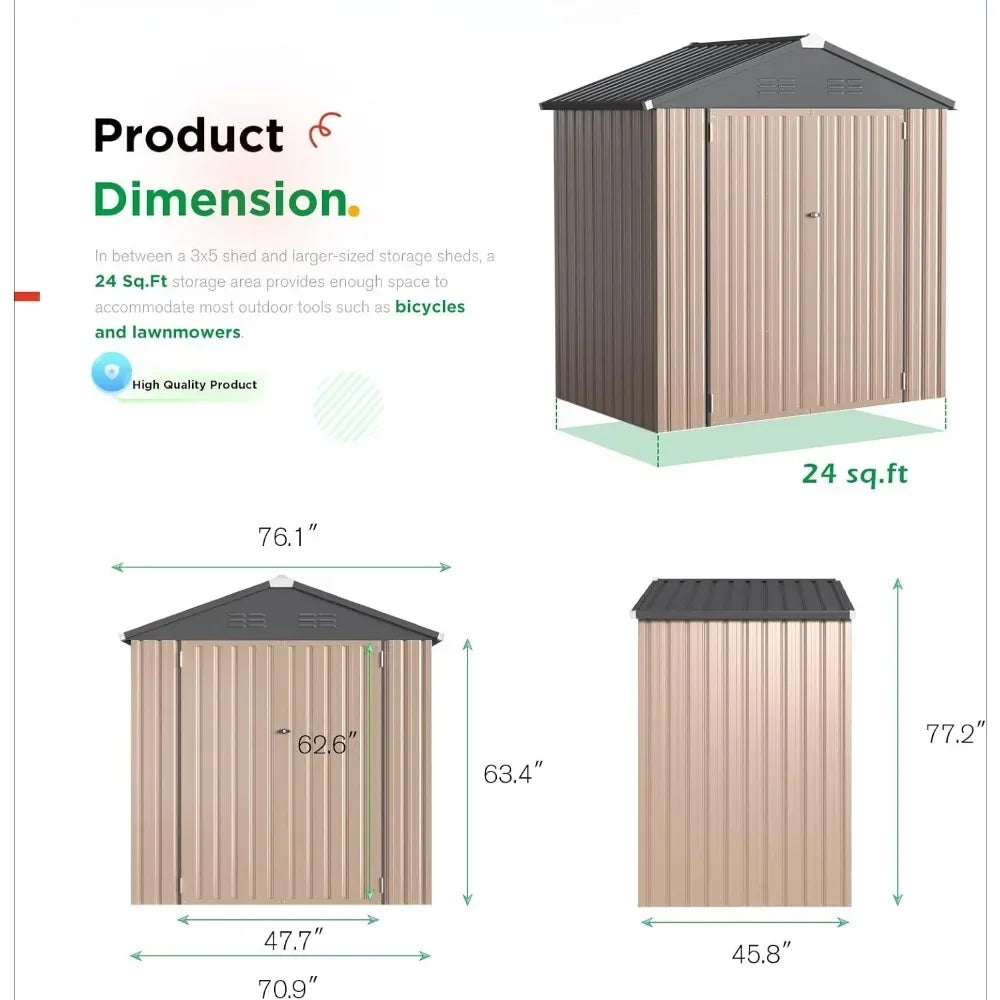 6x4 Ft Outdoor Storage Shed