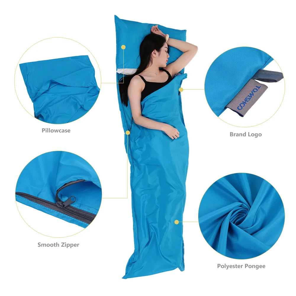 70x210CM Portable Sleeping Bag with Pillowcase