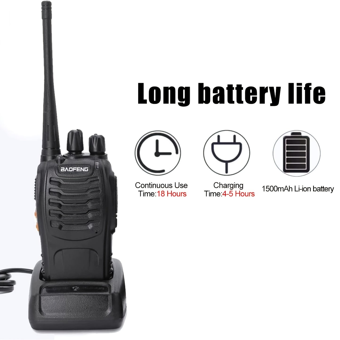 2PCS BAOFENG BF-888S UHF 400-480MHz Two Way Radio