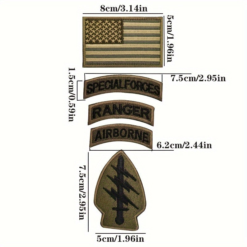 4/5pcs American Lightning Embroidered Patch