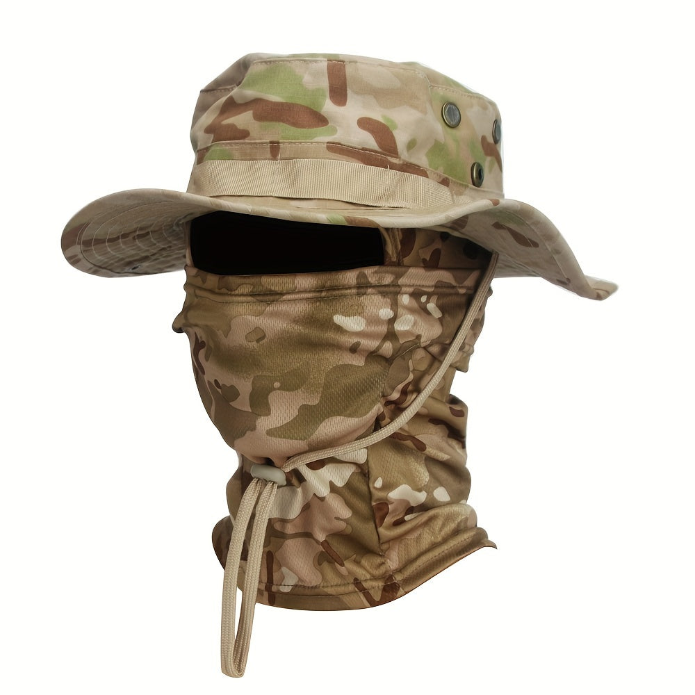 2pcs/set Camo Boonie Hat And Balaclava Face Mask