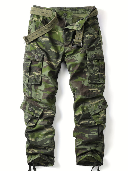 Camouflage Pants With Multiple Flap Pockets