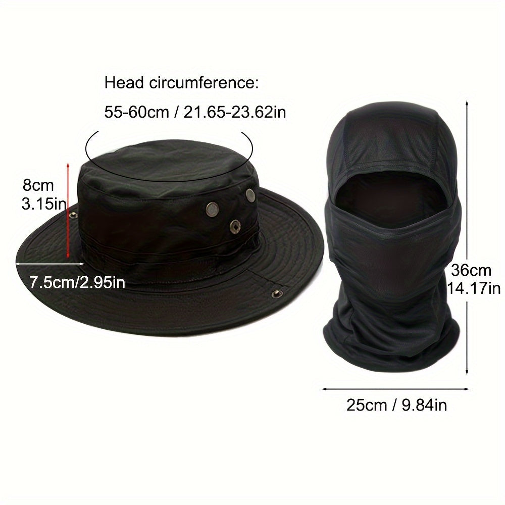 2pcs/set Camo Boonie Hat And Balaclava Face Mask