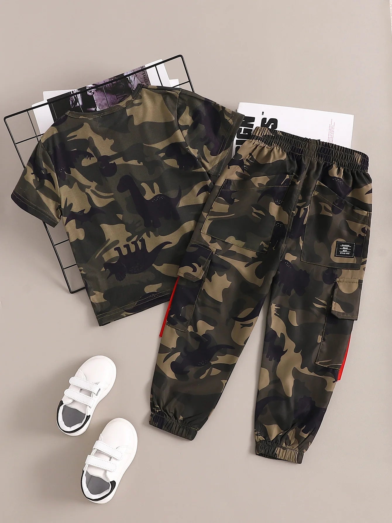 Boys Camouflage T-shirt and Pants Set