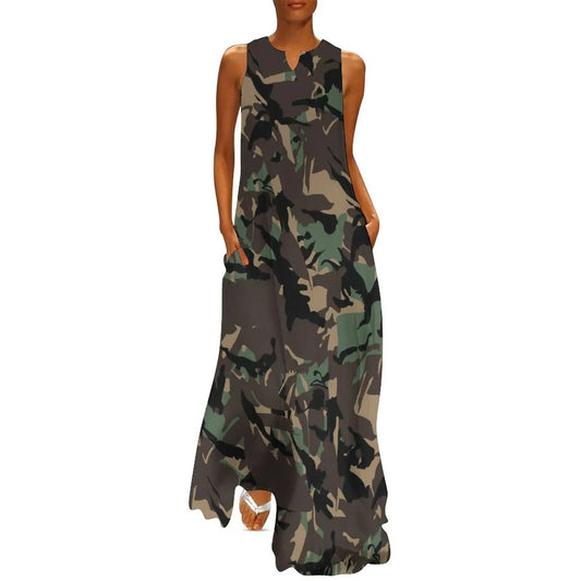 Camo Army Long Elegant Dresses