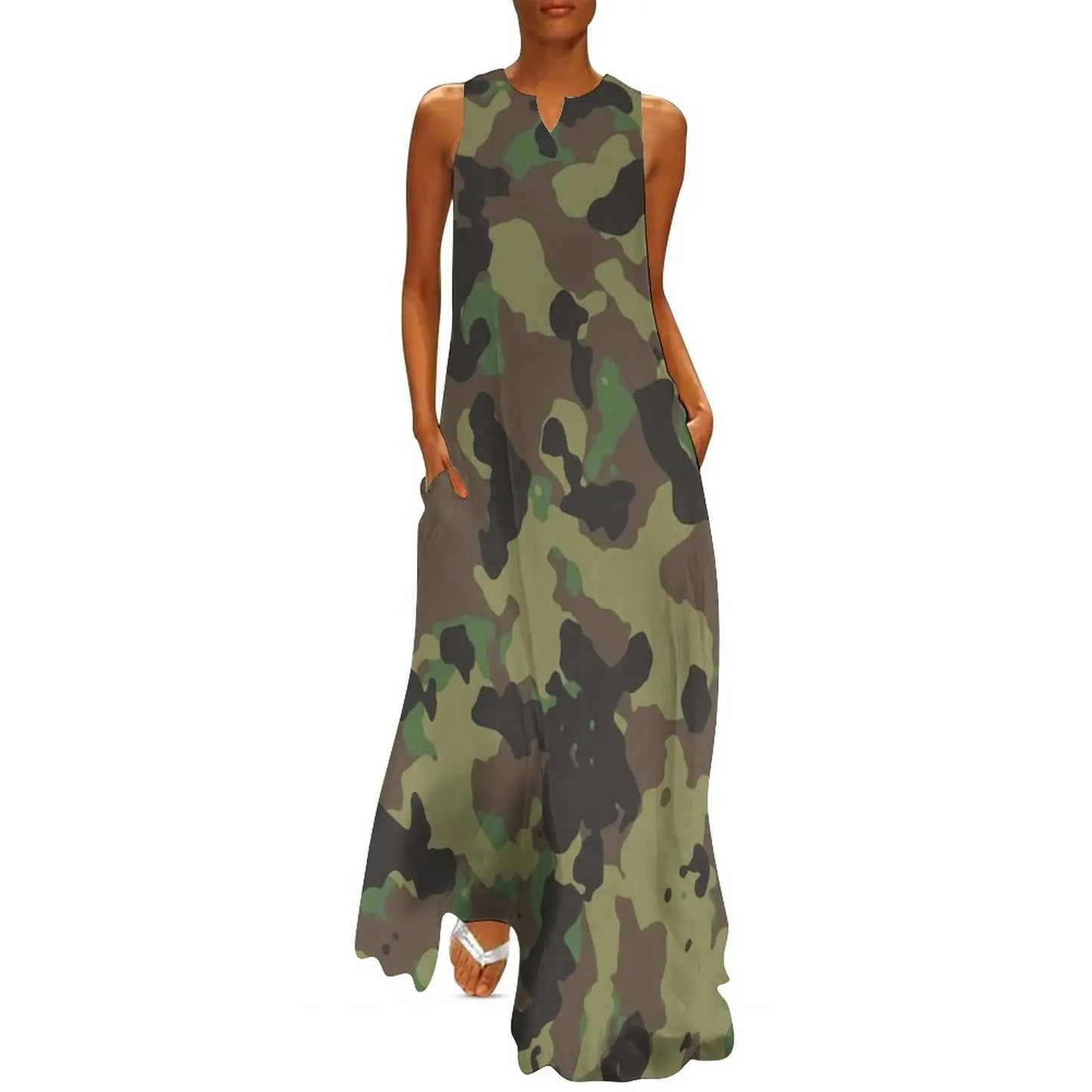 Camo Army Long Elegant Dresses