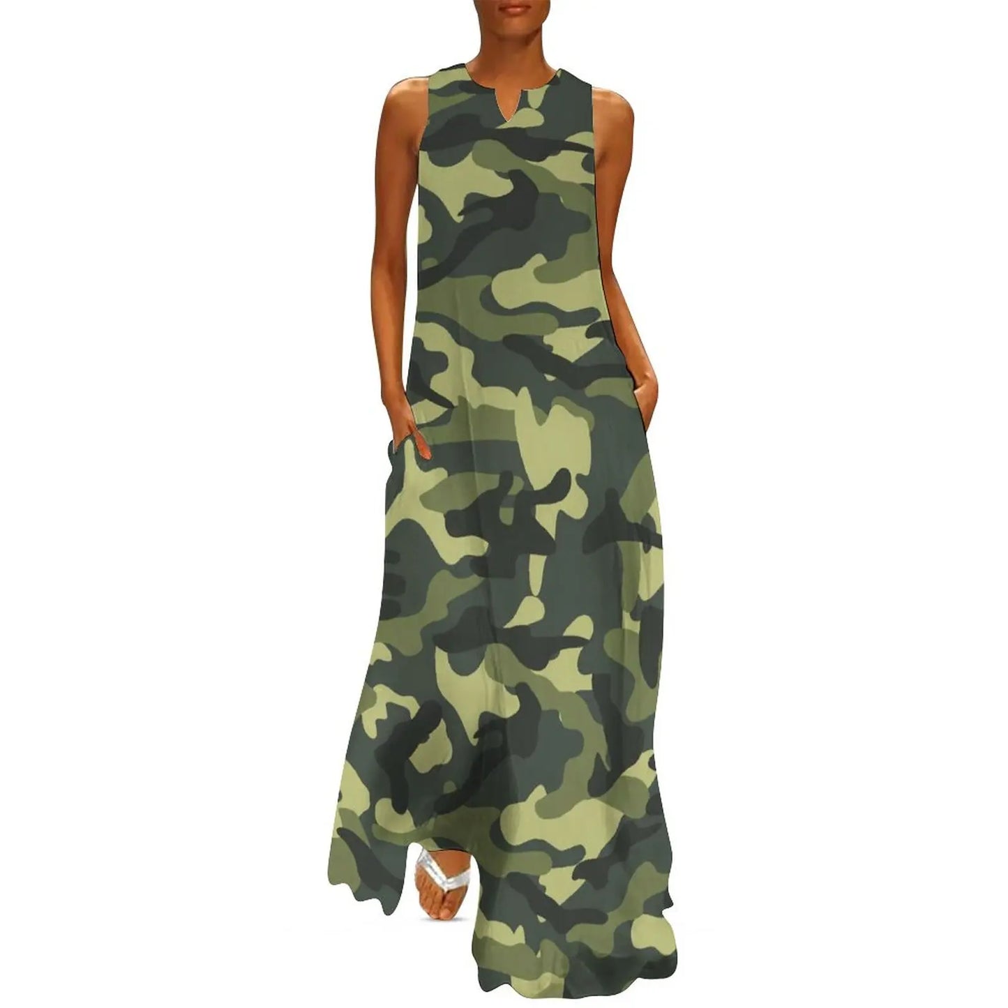 Camo Army Long Elegant Dresses