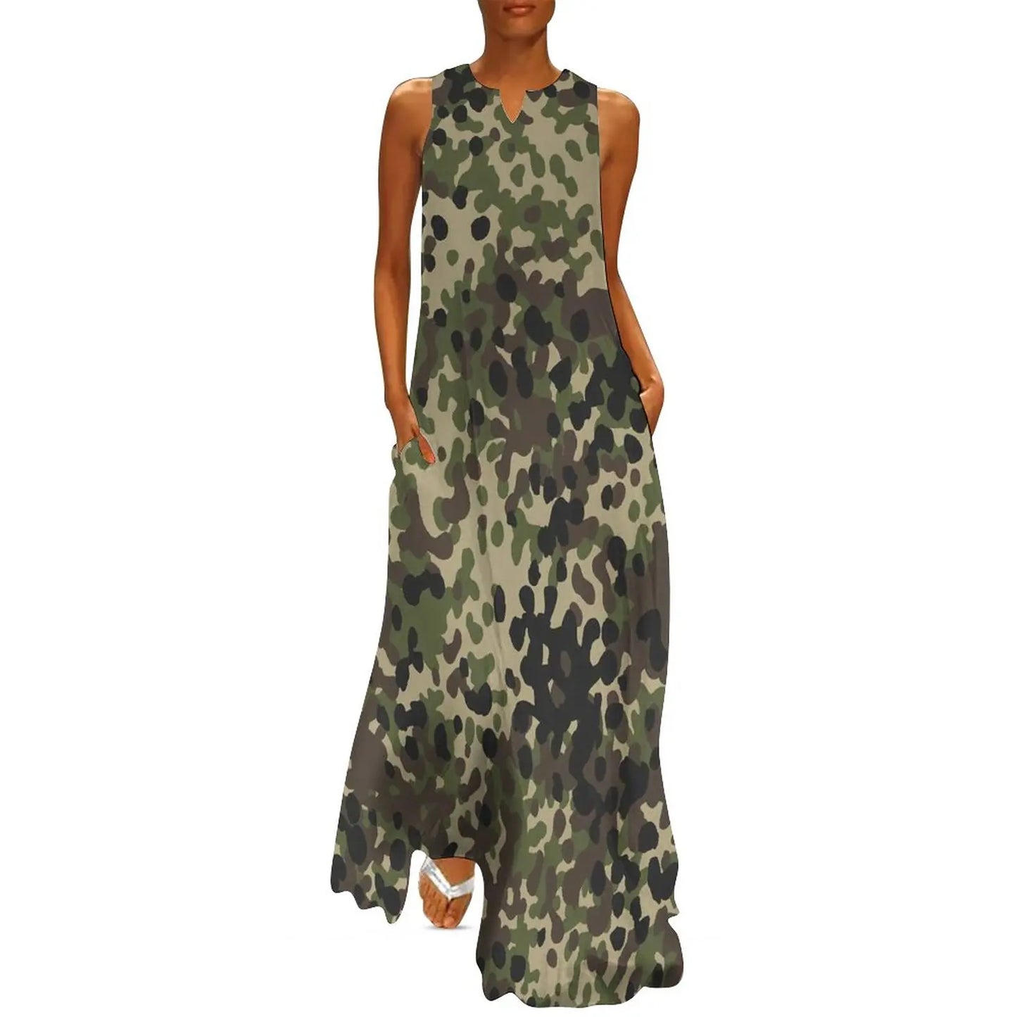 Camo Army Long Elegant Dresses