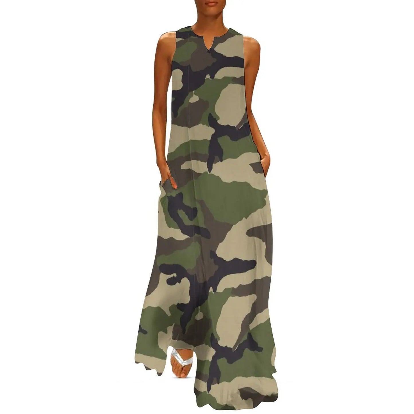 Camo Army Long Elegant Dresses