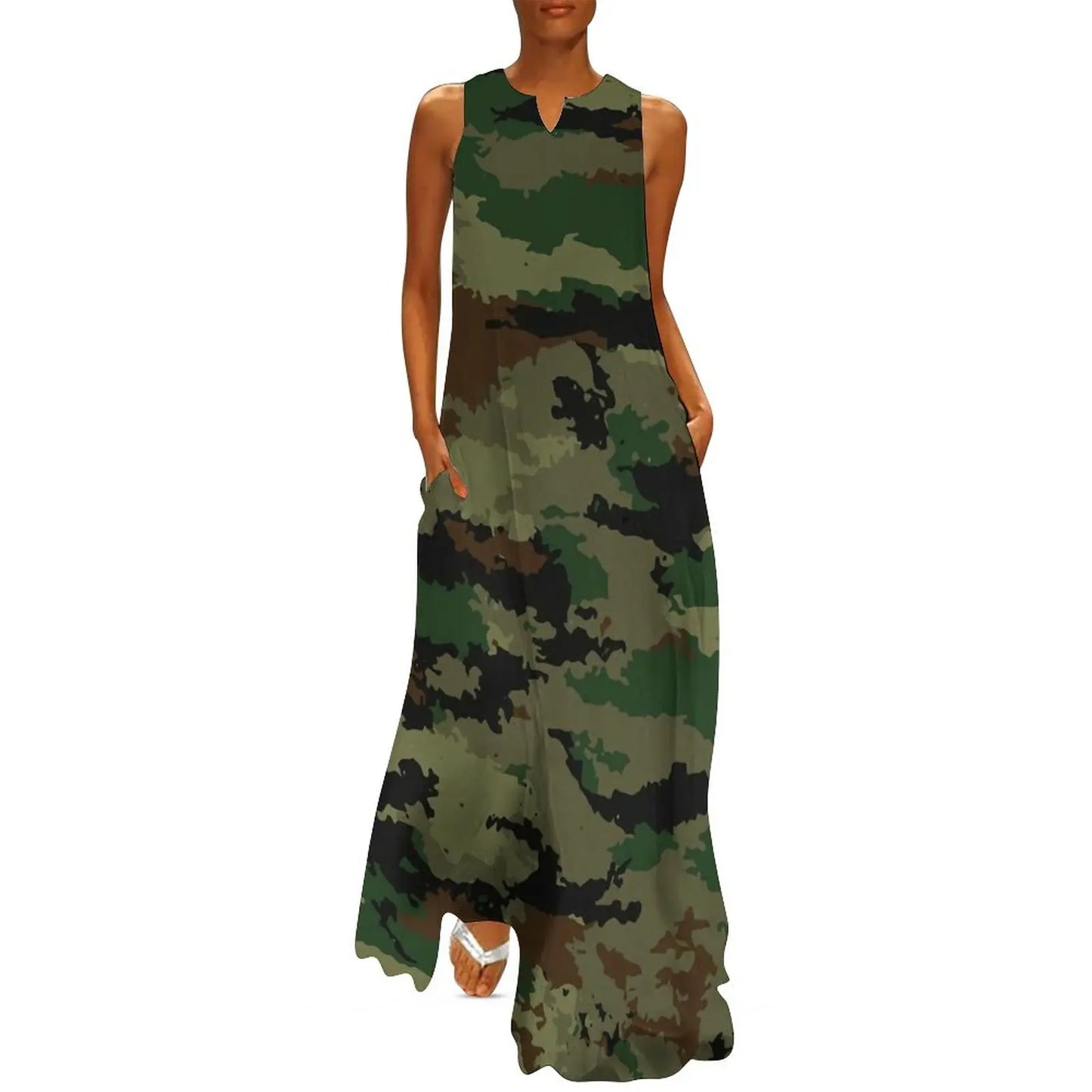 Camo Army Long Elegant Dresses