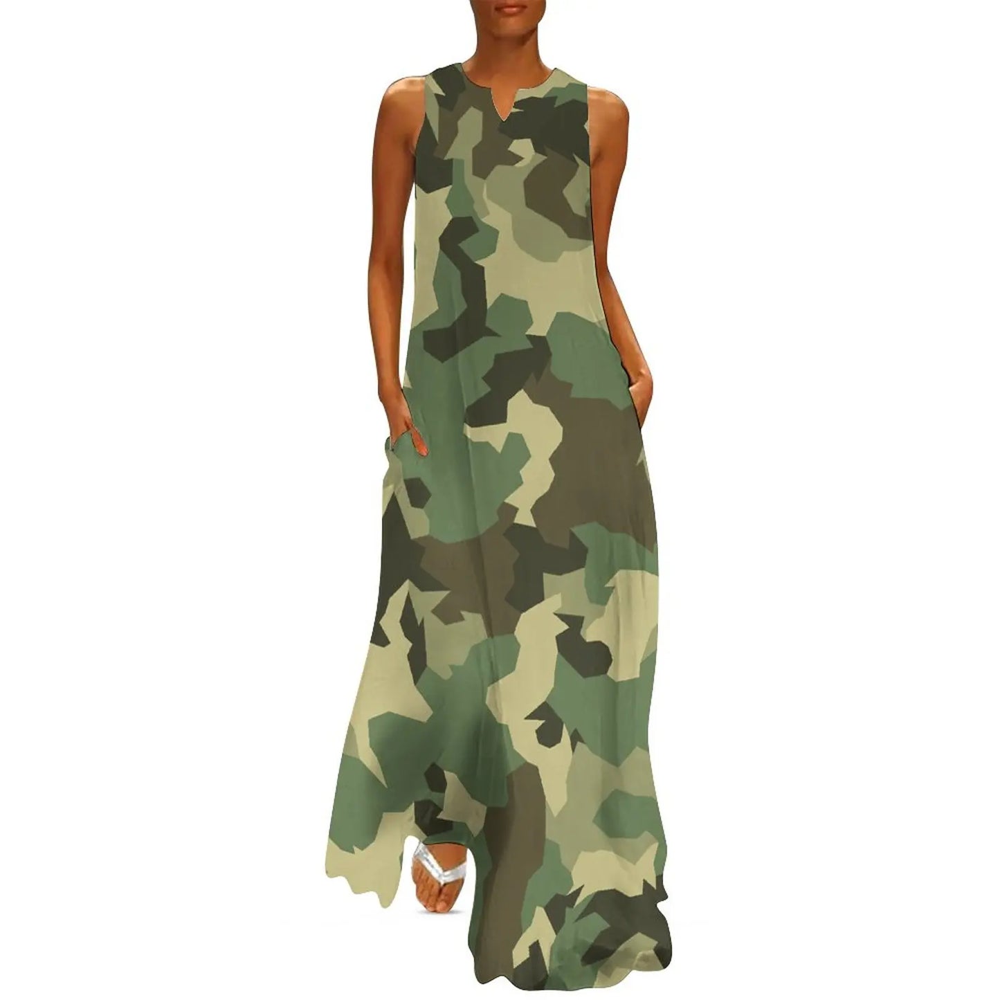 Camo Army Long Elegant Dresses