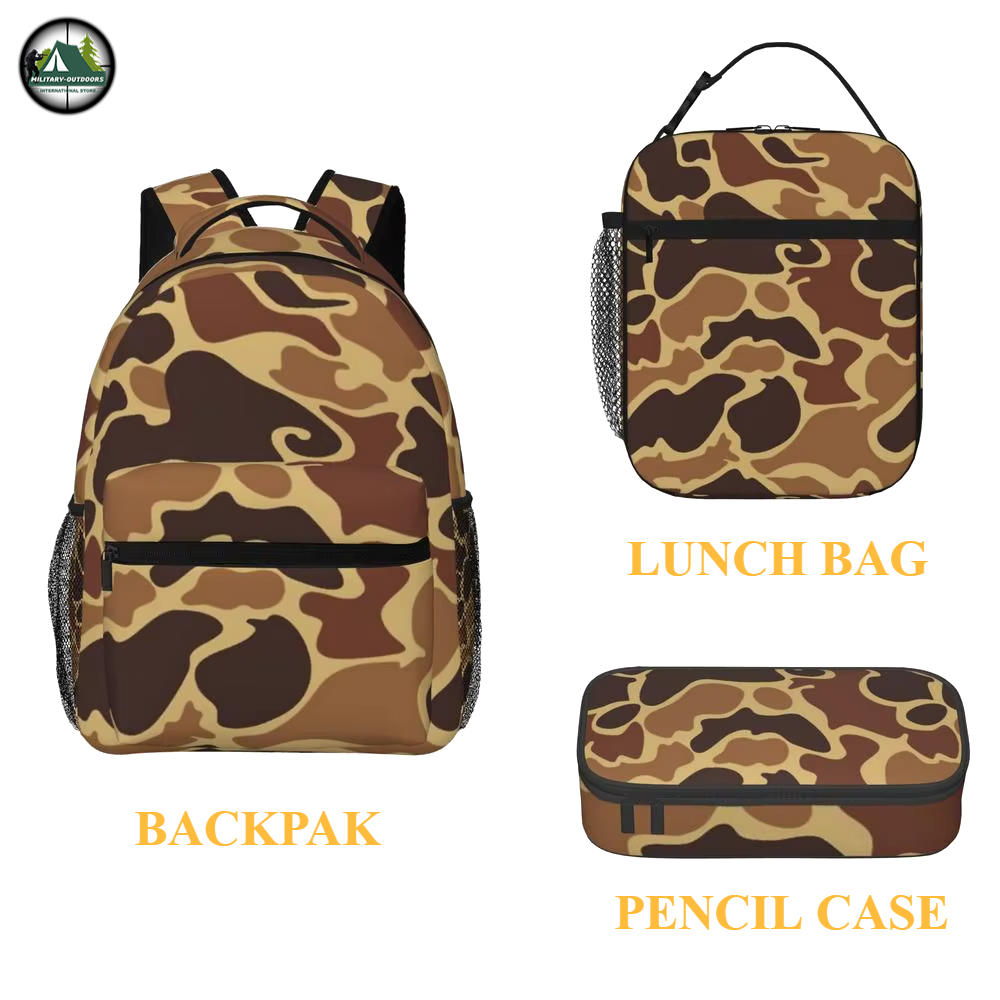 Camo School Bags Thre-Piece Set