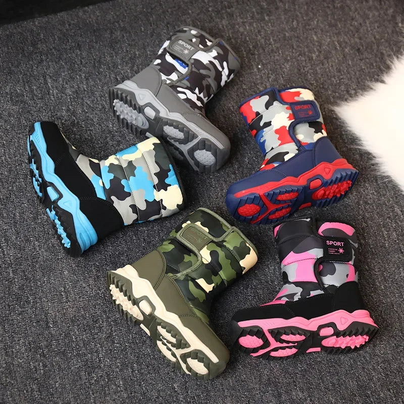 Camouflage Children Snow Boots