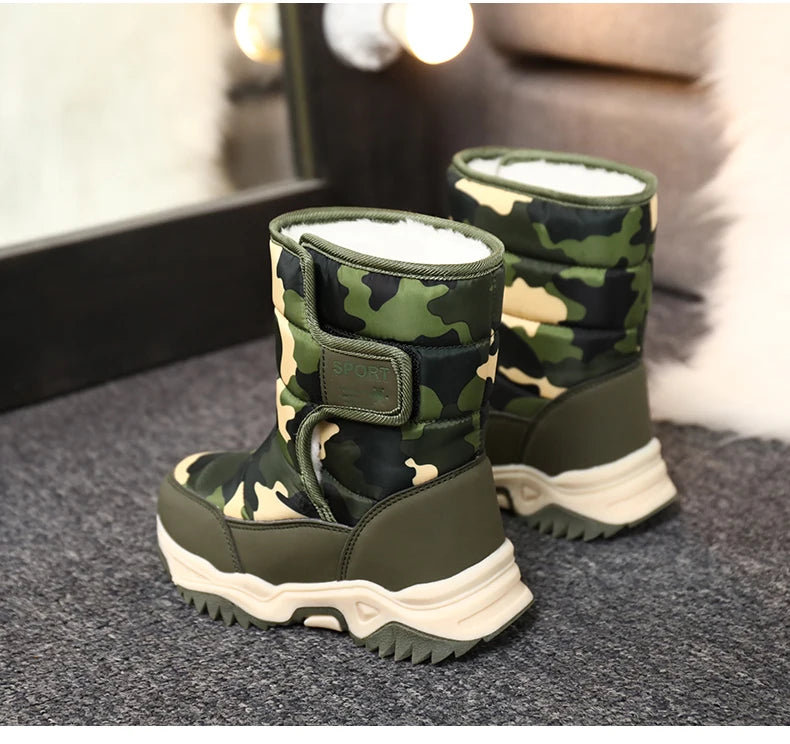 Camouflage Children Snow Boots