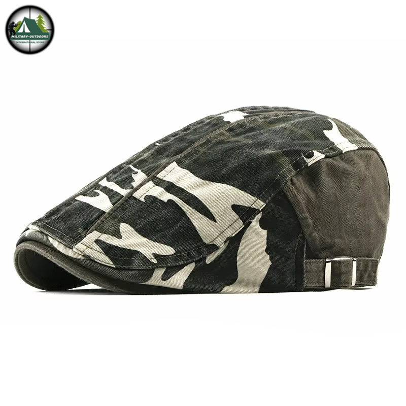 Camouflage Cotton Flat Peaked Cap