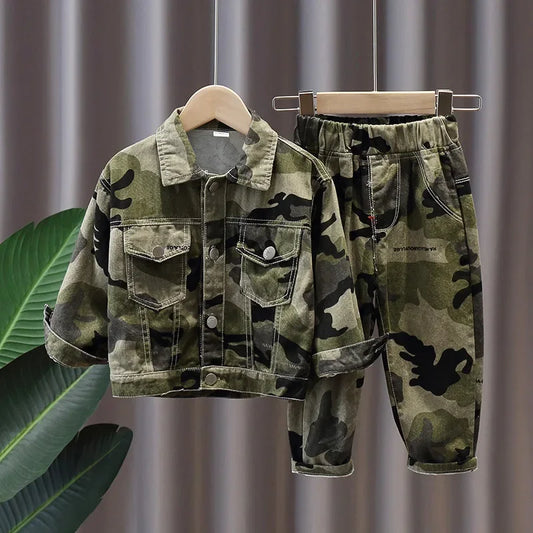 Camouflage Jacket and Pants Kids Set