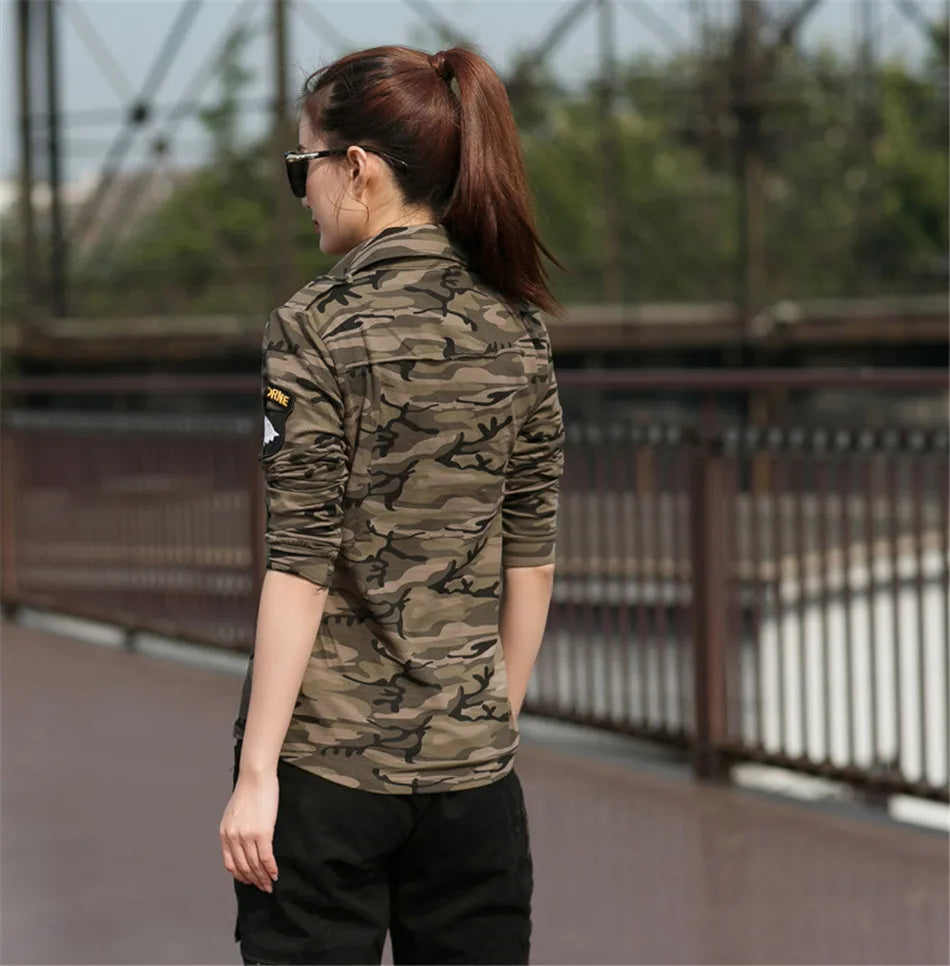 Camouflage Long-sleeve Women Shirt