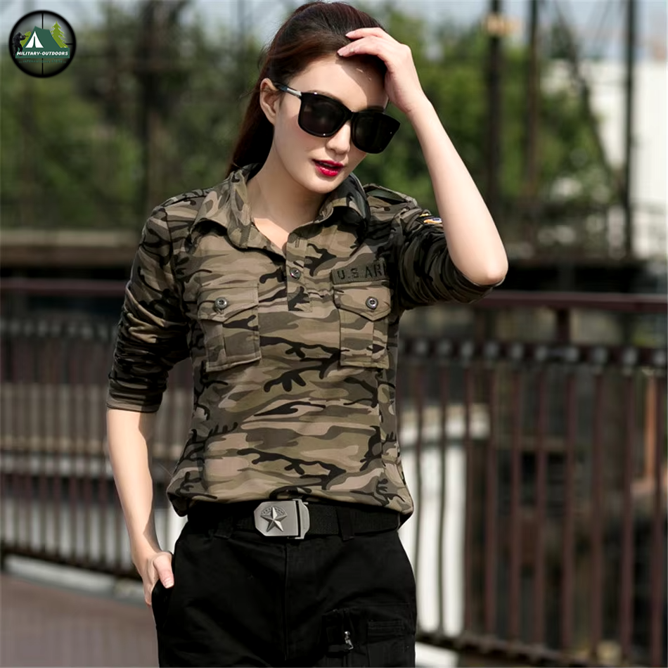 Camouflage Long-sleeve Women Shirt