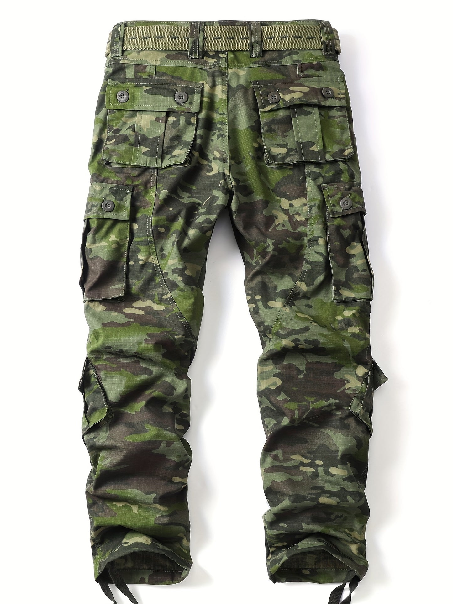 Camouflage Pants With Multiple Flap Pockets