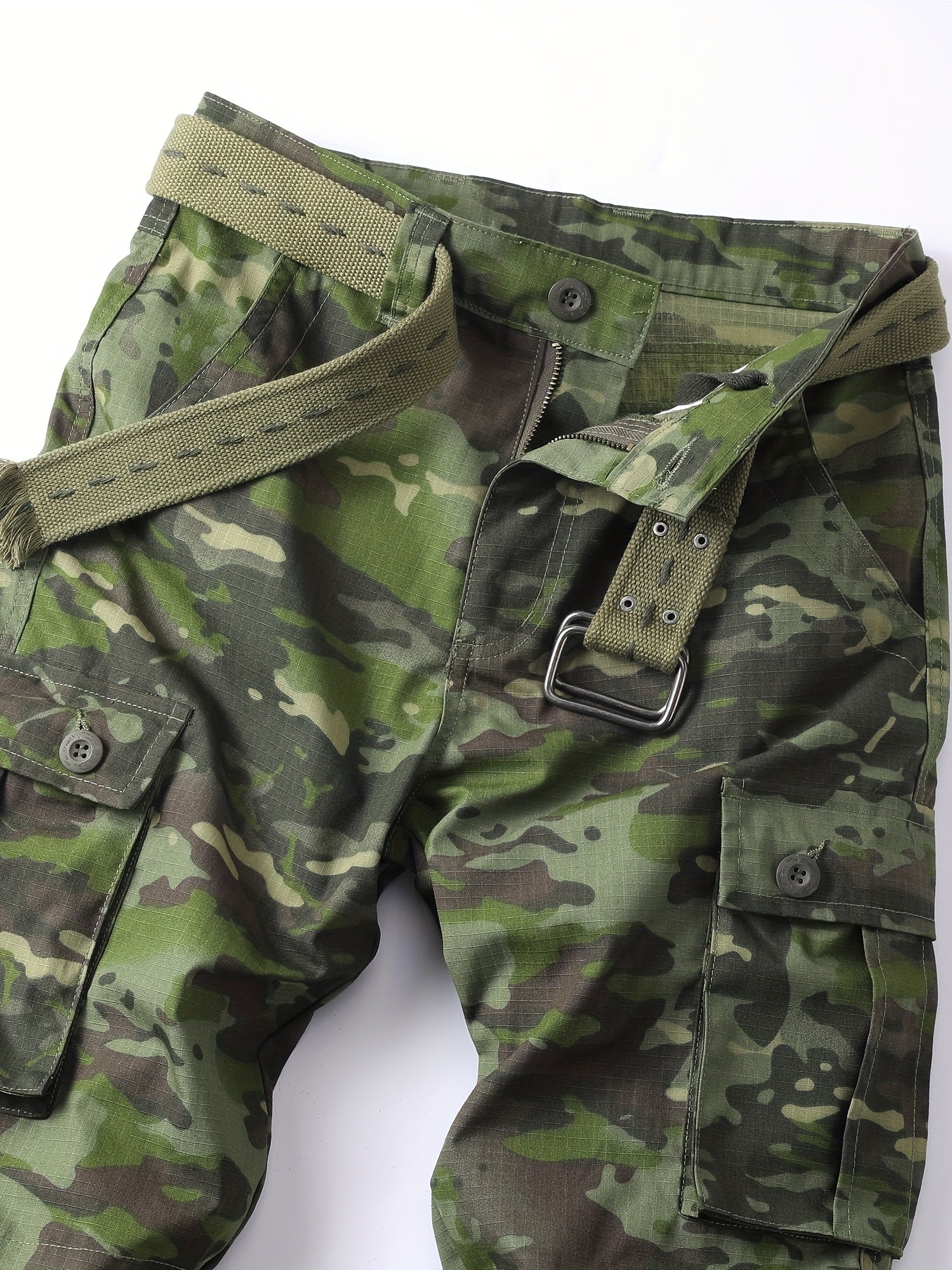 Camouflage Pants With Multiple Flap Pockets