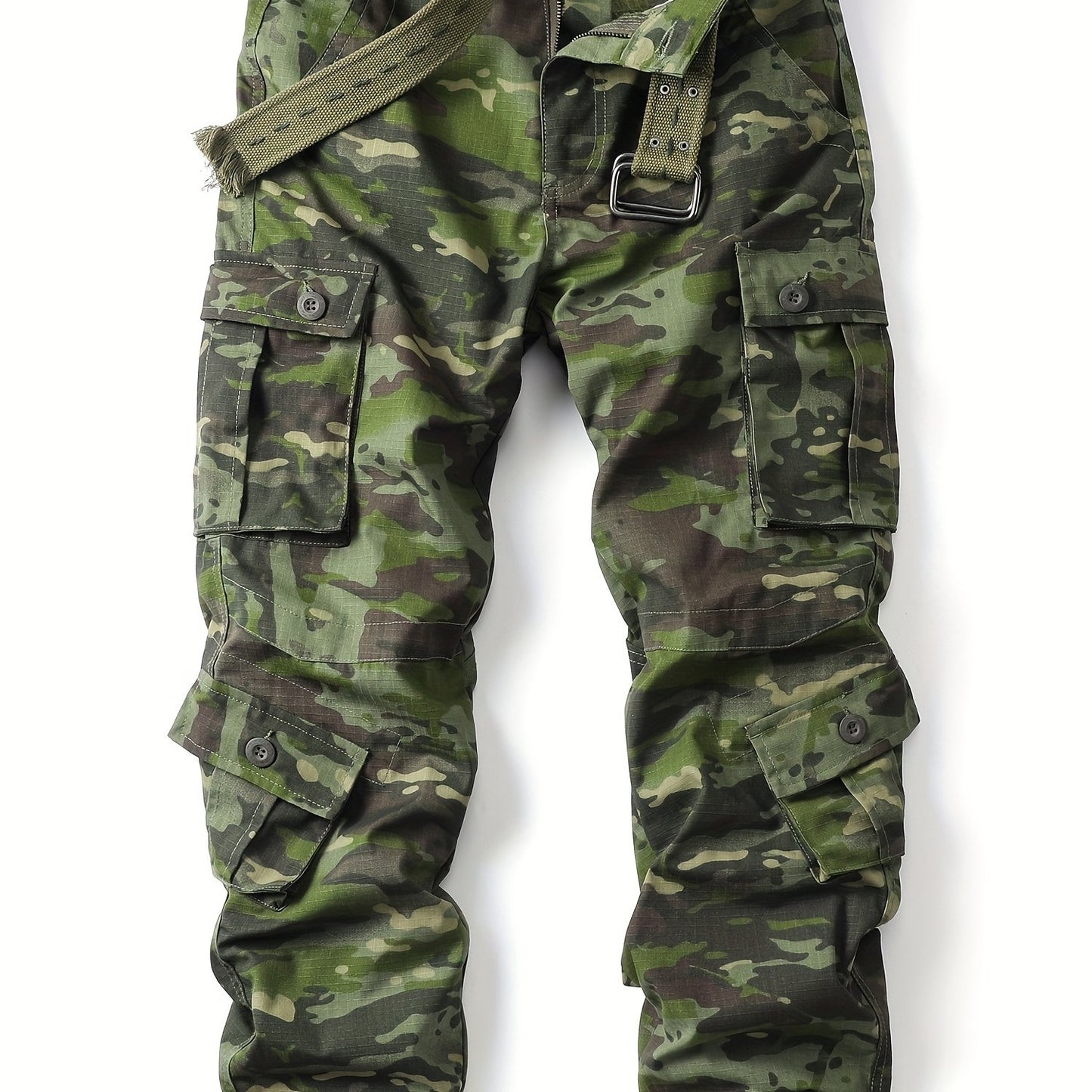 Camouflage Pants With Multiple Flap Pockets