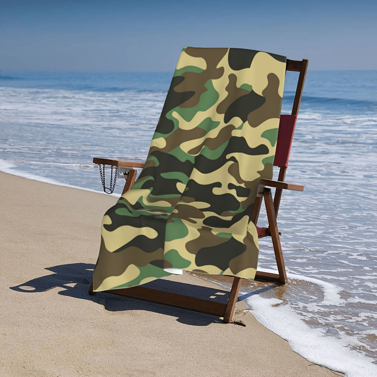 Camouflage Printed Polyester Large Towel