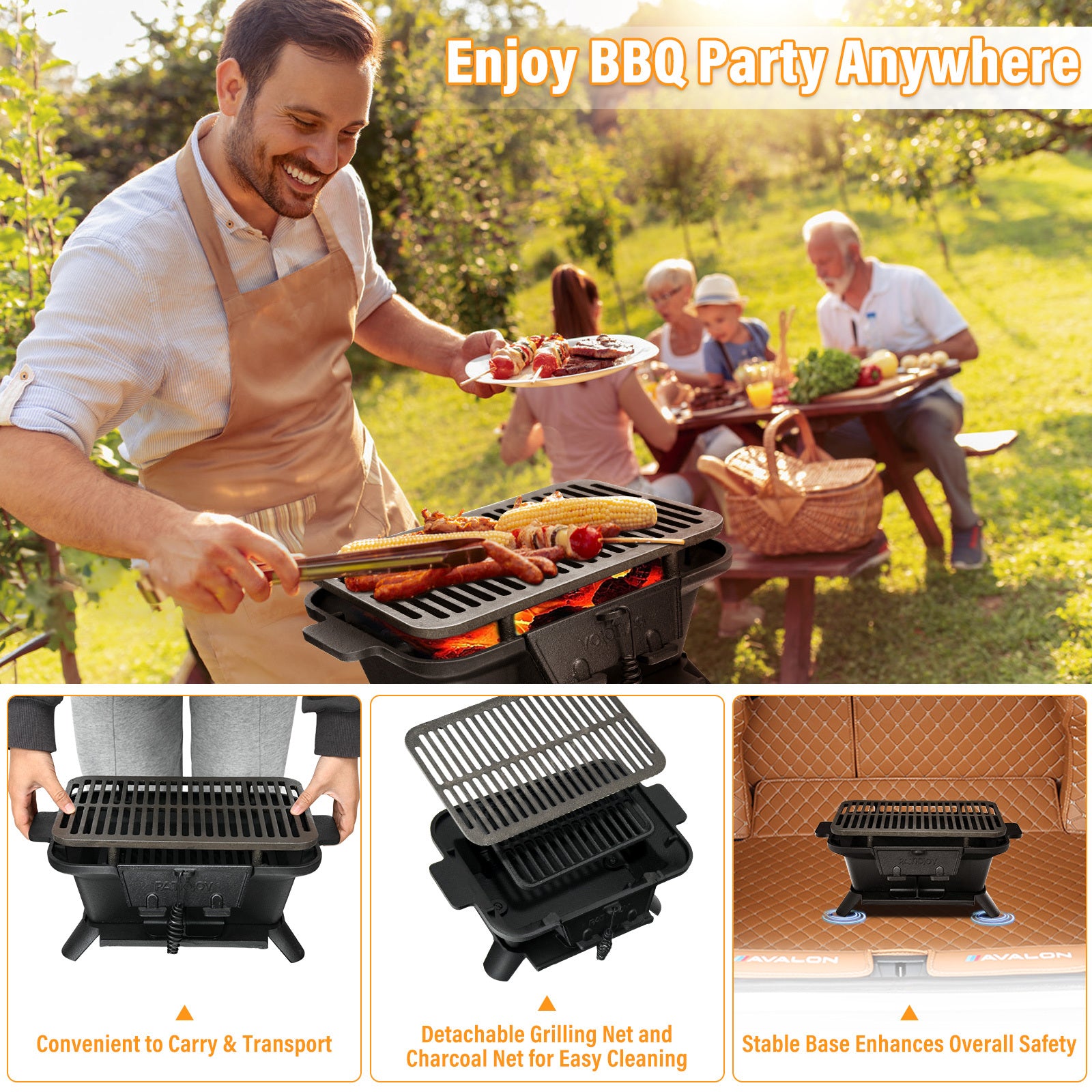 Cast Iron Charcoal Grill