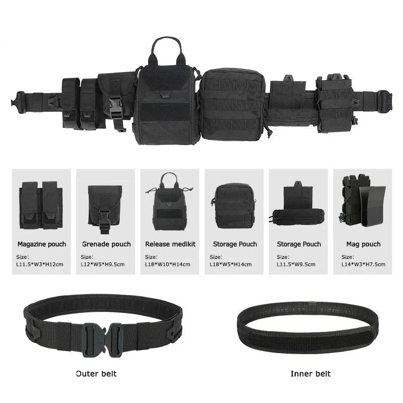 Custom Molle Pockets Tactical Belt