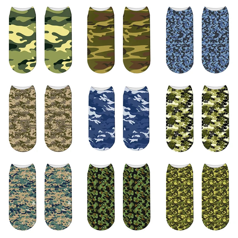 Fashion Camouflage Cotton Ankle Socks