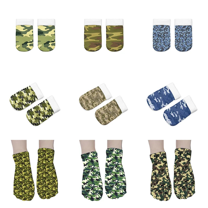 Fashion Camouflage Cotton Ankle Socks