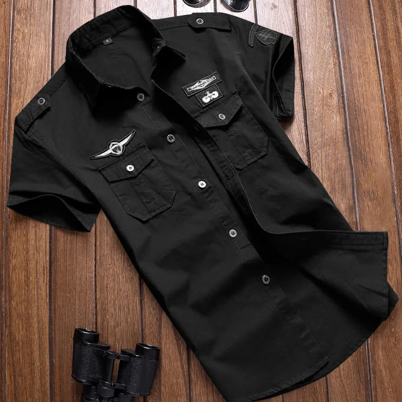 Military Men's Shirts Casual Style