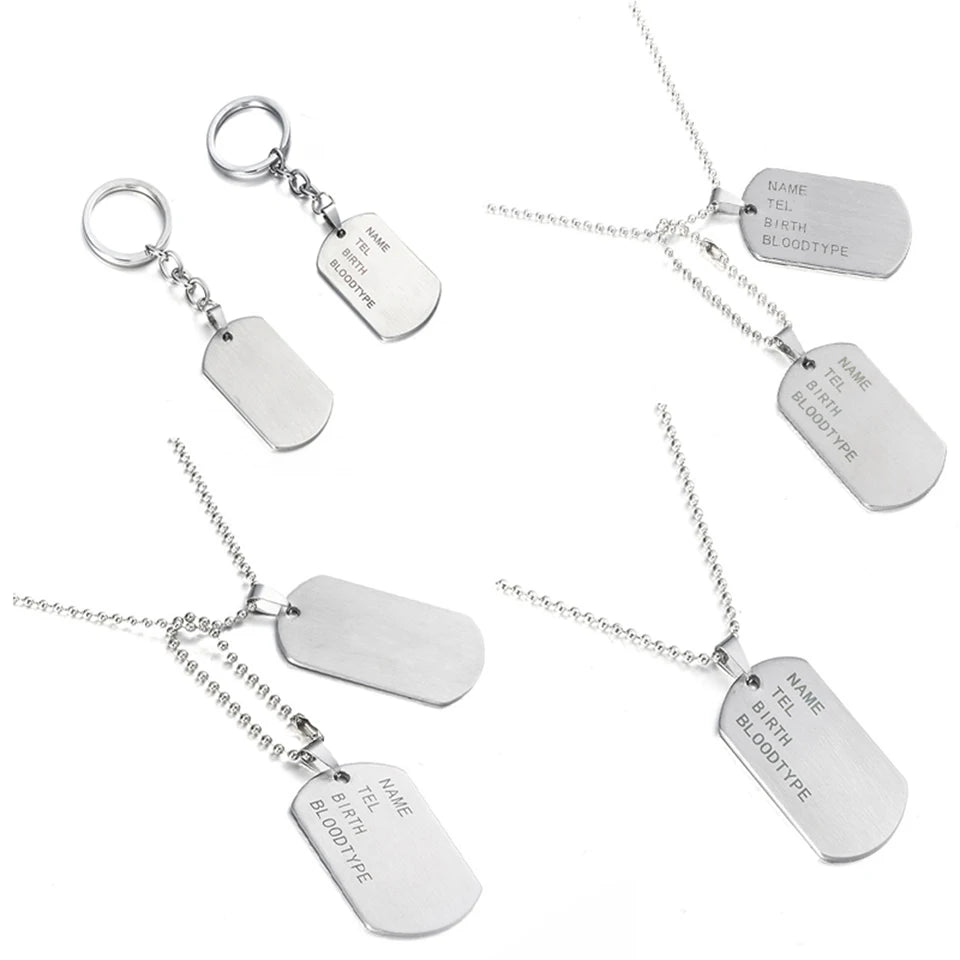 Army Engraving ID Necklace & Pendants