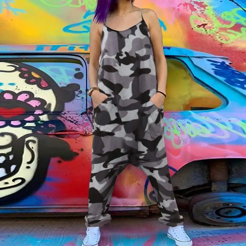 Women Camouflage Printed Overalls