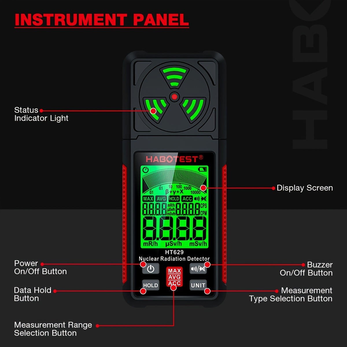 HT629 Radiation Detector X-ray Dosimeter