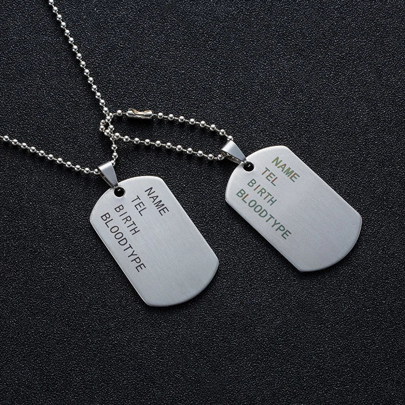 Stainless Steel Military Engraving Name ID Tags